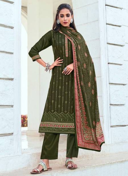 Mehndi Colour Nitya Pensri new Festive  Wear Designer Suit Collection 1002